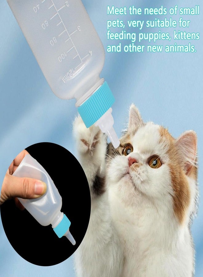 GKYZBB 4Pack 120ML pet Puppy Bottles for Nursing,Kitten Bottle Feeding Kit Nipple for Newborn Kitten Puppy Rabbits Squirrel Animals （Blue Cover） - Image 5
